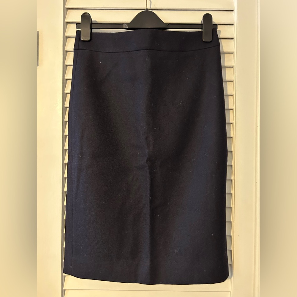 J. Crew Navy Wool No. 2 Pencil Skirt - Size 4